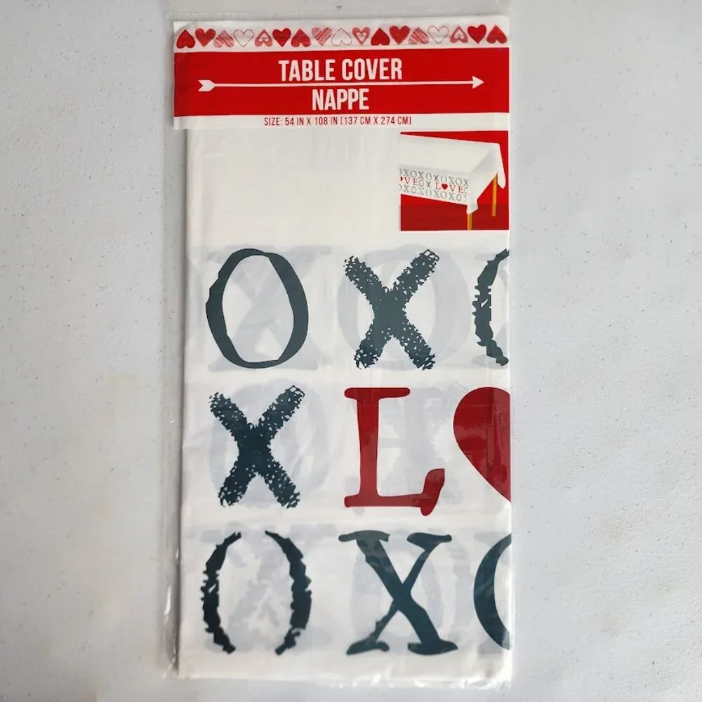 3 Pieces Valentines Day Plastic Table Cover 54